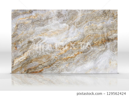 White gold Onyx marble tile texture 129562424