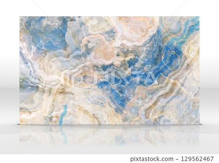 Beige and blue Onyx marble tile texture 129562467