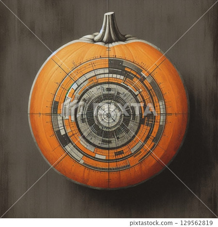 南瓜的象徵性橫斷面 129562819