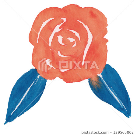 玫瑰圖畫水彩 129563002