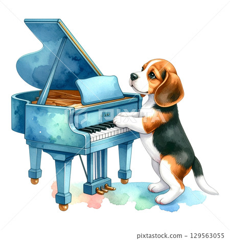 比格犬小狗彈奏玩具三角鋼琴 4 / 傳單或海報材料 比格犬小狗彈奏玩具三角鋼琴 4 / 傳單或海報材料 129563055