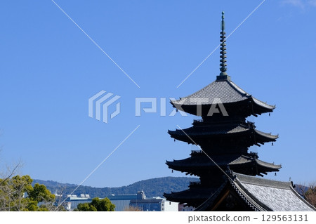 東寺和五重塔的風景 129563131
