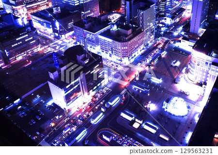 Beautiful night view of Sapporo 129563231