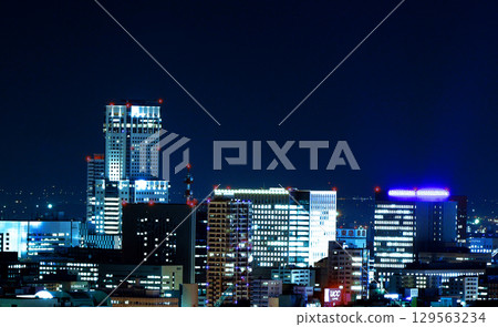 Beautiful night view of Sapporo Beautiful night view of Sapporo 129563234