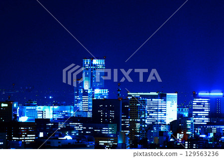 Beautiful night view of Sapporo Beautiful night view of Sapporo 129563236