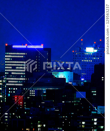 Beautiful night view of Sapporo Beautiful night view of Sapporo 129563237