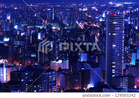 Beautiful night view of Sapporo Beautiful night view of Sapporo 129563242