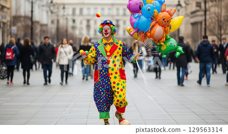 Clown in the street corner 129563314