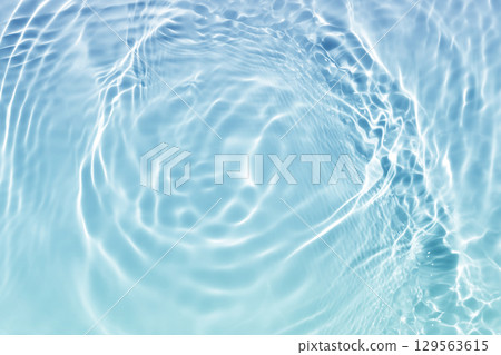 水波藍綠色夏季紋理背景 129563615
