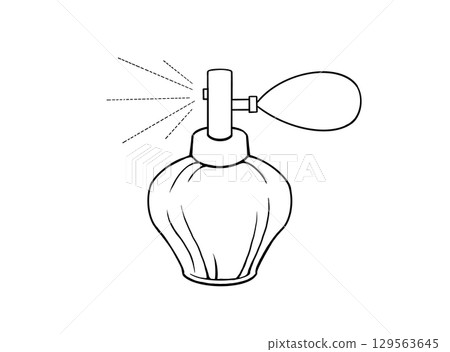 泵式香水的簡單線條繪圖插圖 129563645