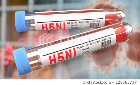 The Blood Tube for avian influenza or bird flu concept 3d Rendering. 129563717