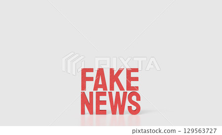 The Red Fake News on white background image 3d Rendering. 129563727