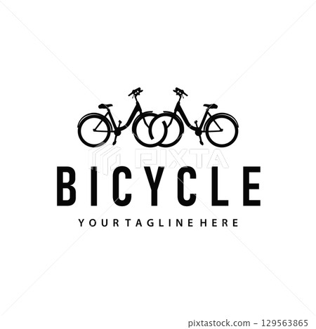 Bicycle logo concept with simple and modern black silhouette, bicycle vehicle with design for product illustration poster template or product brandBicycle logo concept with simple and modern black Bicycle logo concept with simple and modern black silhouette, bicycle vehicle with design for product illustration poster template or product brandBicycle logo concept with simple and modern black 129563865