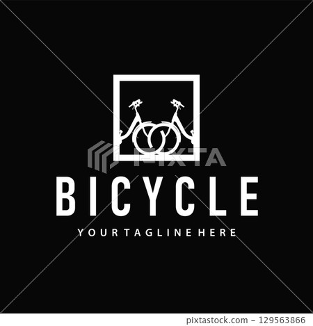 Bicycle logo concept with simple and modern black silhouette, bicycle vehicle with design for product illustration poster template or product brandBicycle logo concept with simple and modern black Bicycle logo concept with simple and modern black silhouette, bicycle vehicle with design for product illustration poster template or product brandBicycle logo concept with simple and modern black 129563866