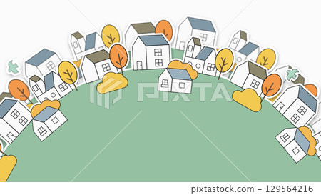 Cityscape illustration - Front and back version Cityscape illustration - Front and back version 129564216