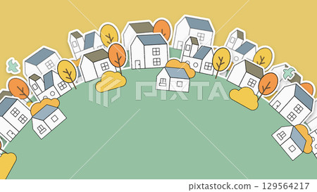 Cityscape illustration - Front and back version Cityscape illustration - Front and back version 129564217