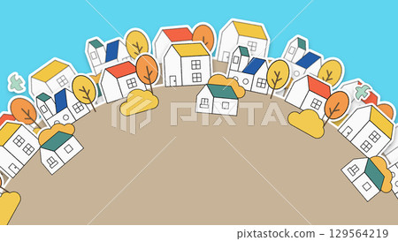 Cityscape illustration - Front and back version 129564219