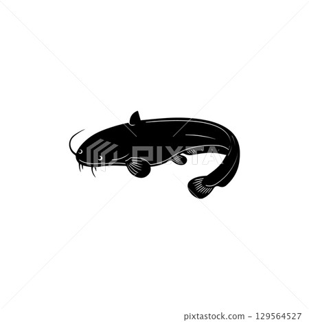 black and white catfish vector icon black and white catfish vector icon 129564527