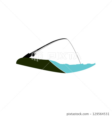 Fishing rod icon vectors illustration Fishing rod icon vectors illustration 129564531