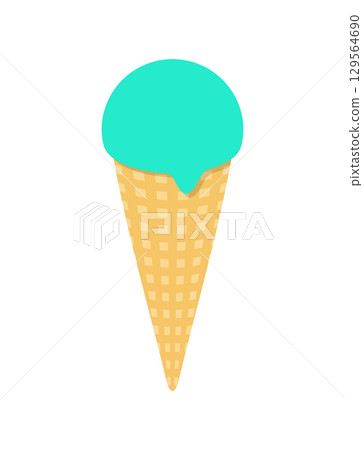 Ice cream mint cone ice cream illustration 129564690