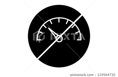 Speed limit sign line drawing illustration icon 129564710