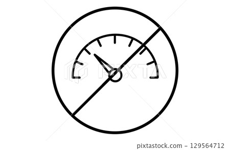 Speed limit sign line drawing illustration icon Speed limit sign line drawing illustration icon 129564712