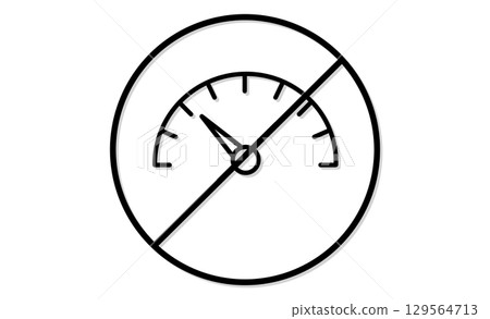 限速標誌線描插圖圖標 129564713