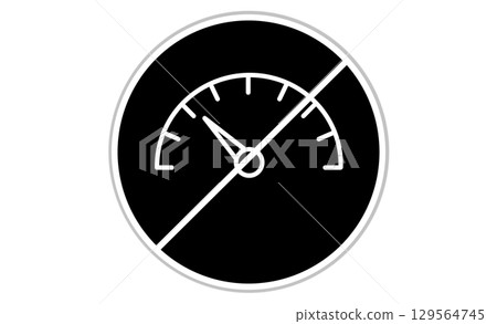 限速標誌線描插圖圖標 限速標誌線描插圖圖標 129564745