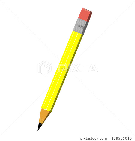Pencil School, Office and Art Supplies Vector Illustration on White Background. Pencil School, Office and Art Supplies Vector Illustration on White Background. 129565016
