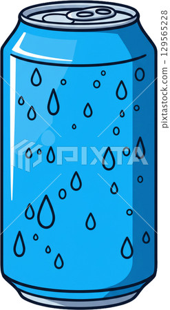 tin can with water drops 129565228
