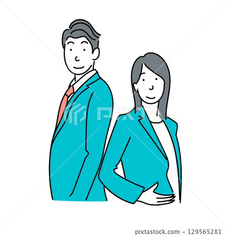 圖解 商務人士 商人 女商人 向量 線描 129565281