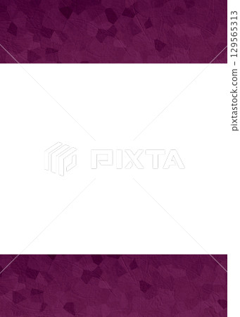 和紙風格邊框背景插圖：日式紫色葡萄圖案，兩側飾以簡潔的垂直線。傳單背景素材。 129565313