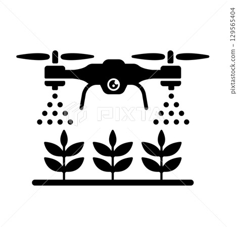 無人機向量圖示說明(農業支援/農藥噴灑) 無人機向量圖示說明(農業支援/農藥噴灑) 129565404
