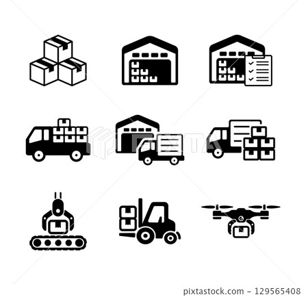 配送與運輸相關向量圖示插圖集 129565408