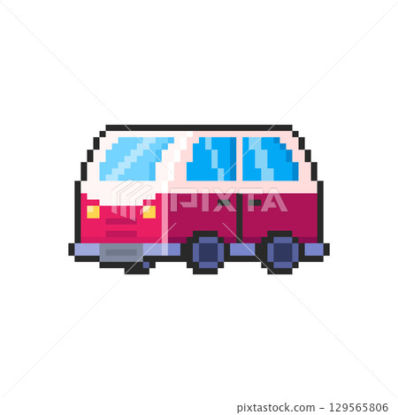 Pixel art Camper Van game asset design 129565806