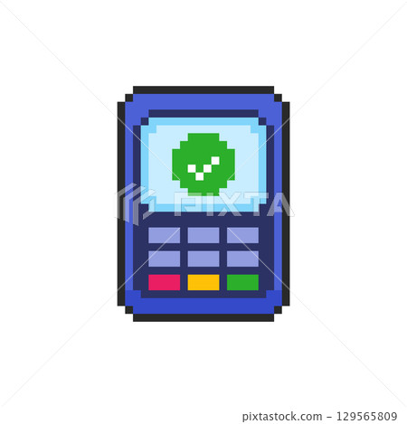 Pixel art Credit Card Payment Terminal game asset design 129565809