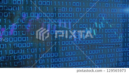 Image of data processing over globe 129565973