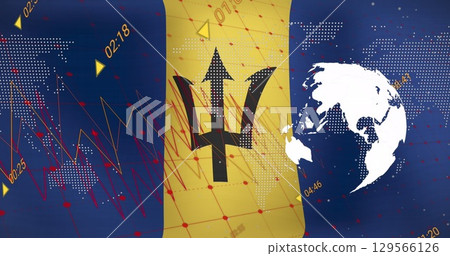 Image of world map and network of connections on blue background Image of world map and network of connections on blue background 129566126