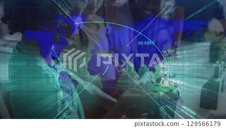 Image of data processing over diverse schoolchildren Image of data processing over diverse schoolchildren 129566179