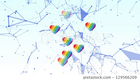 Image of heart icons and shapes over white background 129566209