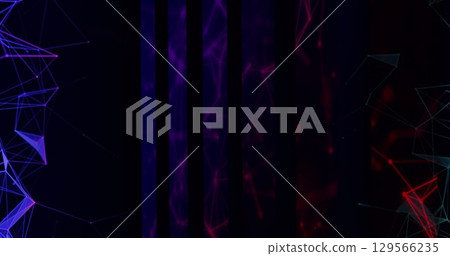 Image of moving shapes on black background 129566235