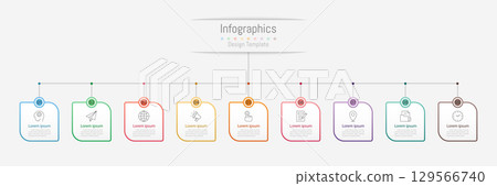 Infographic 9 options design elements for your business data. Vector Illustration. Infographic 9 options design elements for your business data. Vector Illustration. 129566740