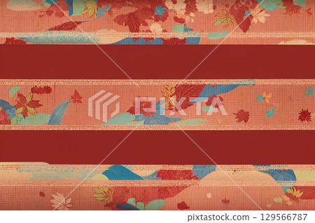 Autumn Japanese wallpaper with traditional colors and maple leaves 129566787