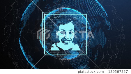 Image of user photos, globe and connections in navy space Image of user photos, globe and connections in navy space 129567237