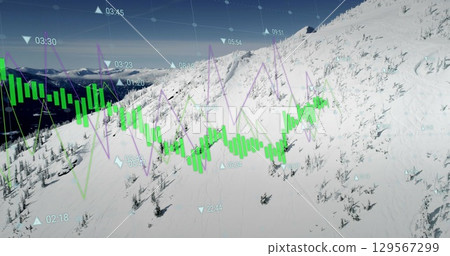Image of data processing over landscape Image of data processing over landscape 129567299