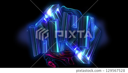 Image of blue diamonds on black background 129567528