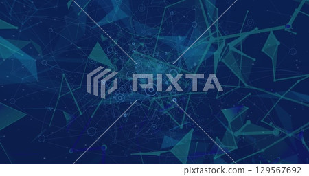 Image of shapes and connections on navy background Image of shapes and connections on navy background 129567692