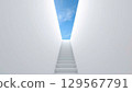 White staircase passage and blue sky 129567791