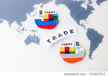 TRADE - Colorful Container Ship 129567812