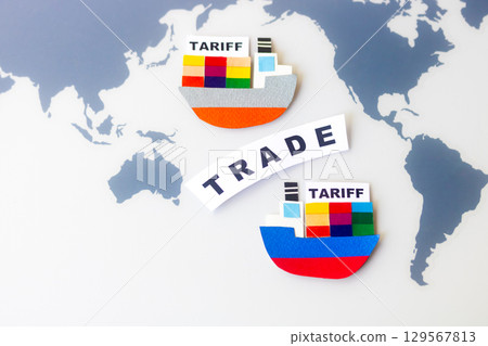 TRADE - Colorful Container Ship 129567813